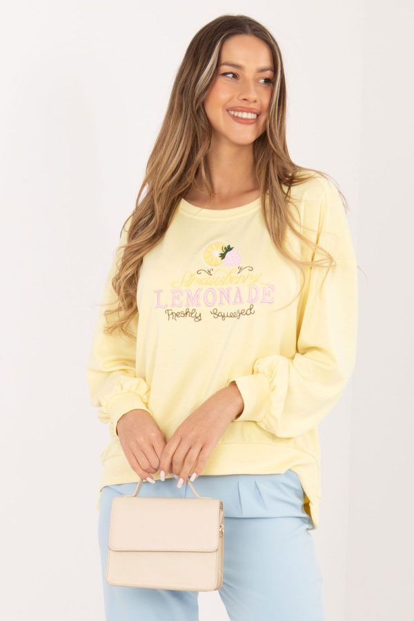 Yellow Sweatshirt in Sweatshirts For Women with Spandex and Viscose