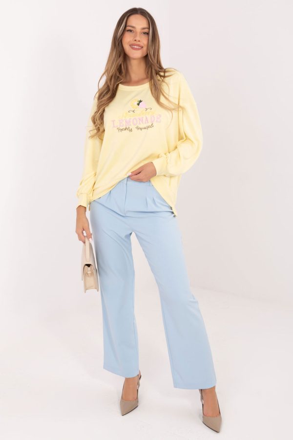Yellow Sweatshirt in Sweatshirts For Women with Spandex and Viscose