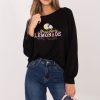 Black Sweatshirt in Sweatshirts For Women with Spandex and Viscose