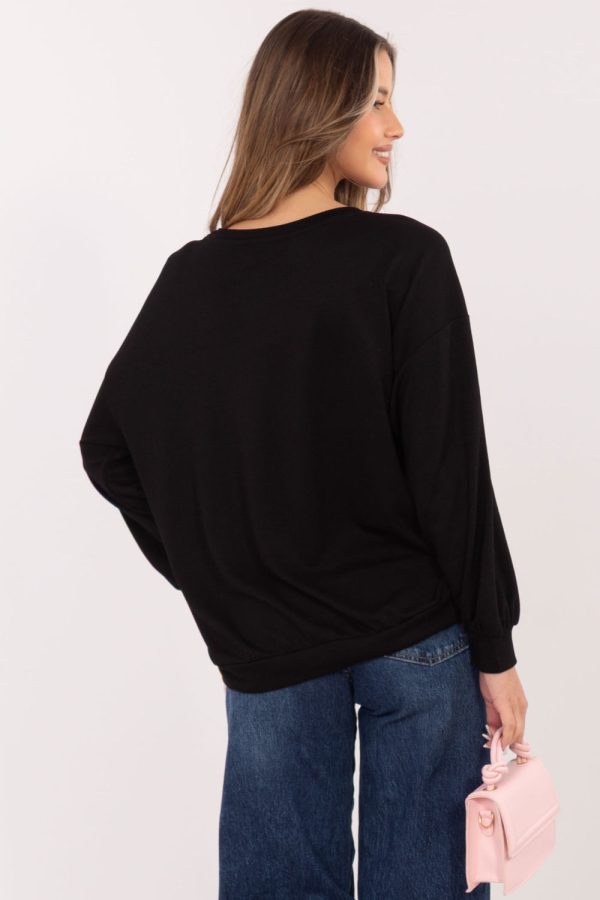 Black Sweatshirt in Sweatshirts For Women with Spandex and Viscose