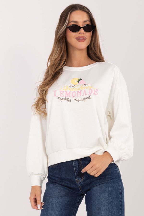 Beige Sweatshirt in Sweatshirts For Women with Spandex and Viscose