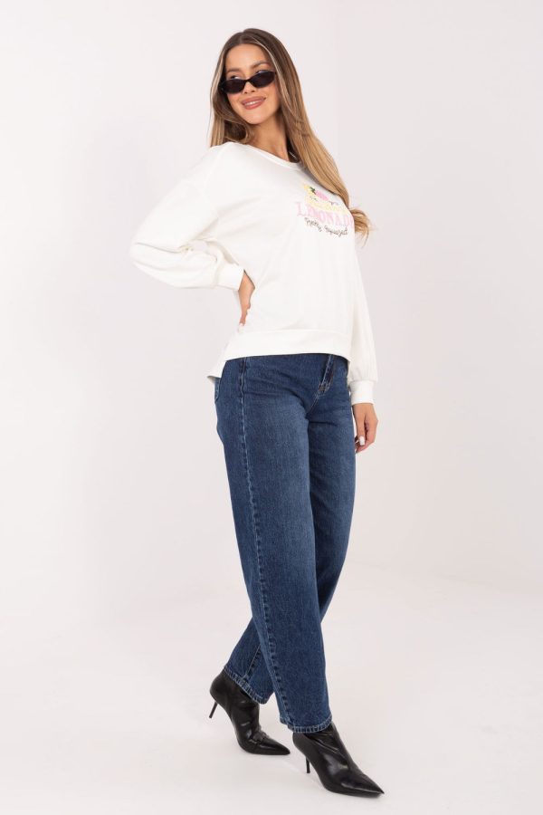 Beige Sweatshirt in Sweatshirts For Women with Spandex and Viscose