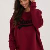 Red Sweatshirt in Sweatshirts For Women with Cotton and Spandex
