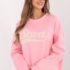 Pink Sweatshirt in Sweatshirts For Women with Cotton and Spandex