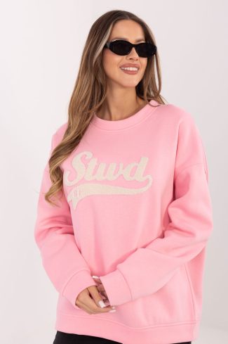 Pink Sweatshirt in Sweatshirts For Women with Cotton and Spandex