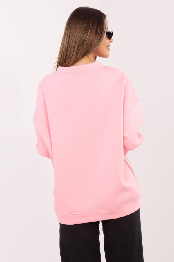 Pink Sweatshirt in Sweatshirts For Women with Cotton and Spandex