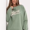 Green Sweatshirt in Sweatshirts For Women with Cotton and Spandex