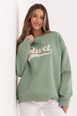 Green Sweatshirt in Sweatshirts For Women with Cotton and Spandex