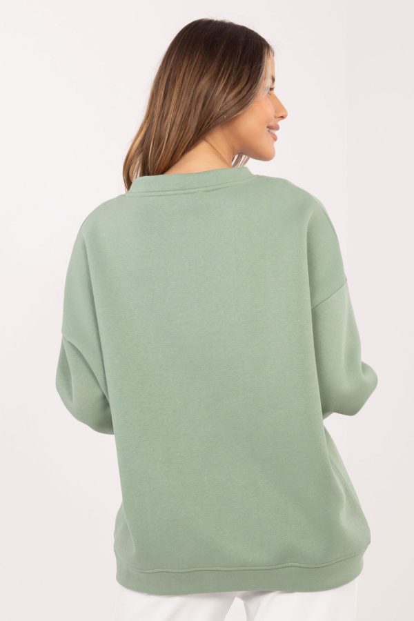 Green Sweatshirt in Sweatshirts For Women with Cotton and Spandex