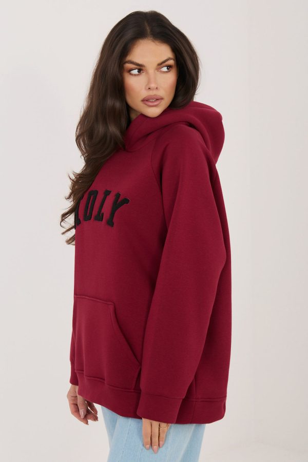 Red Sweatshirt in Sweatshirts For Women with Cotton and Spandex