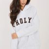 Grey Sweatshirt in Sweatshirts For Women with Cotton and Spandex