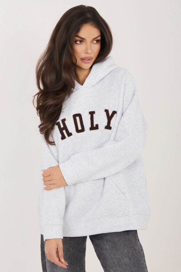 Grey Sweatshirt in Sweatshirts For Women with Cotton and Spandex