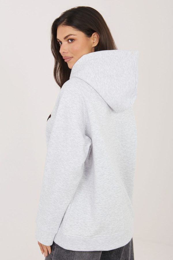 Grey Sweatshirt in Sweatshirts For Women with Cotton and Spandex