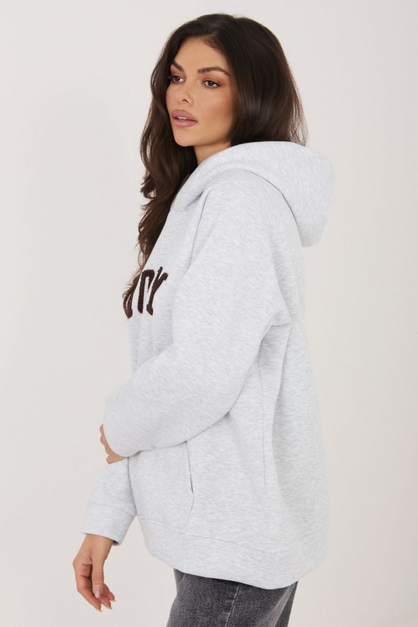 Grey Sweatshirt in Sweatshirts For Women with Cotton and Spandex