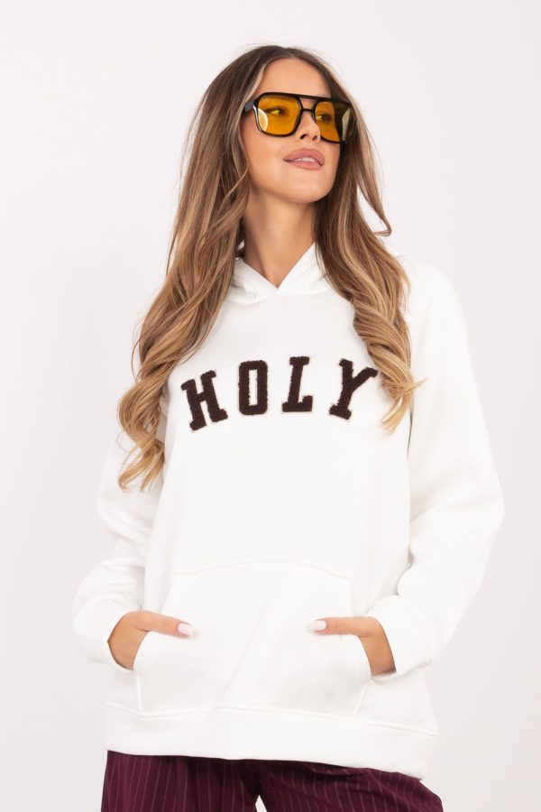 Beige Sweatshirt in Sweatshirts For Women with Cotton and Spandex