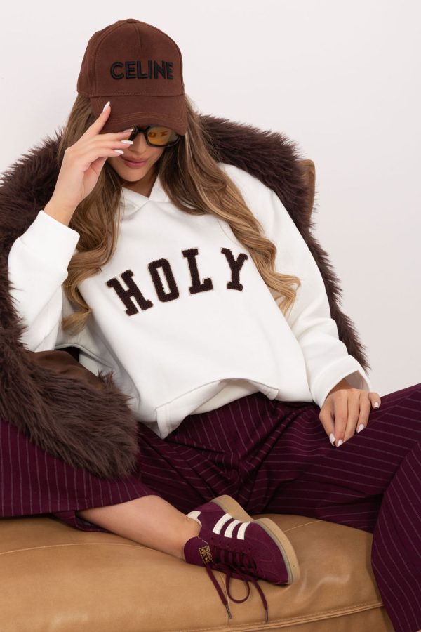 Beige Sweatshirt in Sweatshirts For Women with Cotton and Spandex