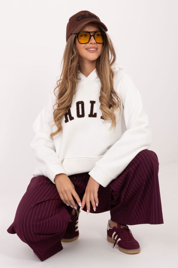 Beige Sweatshirt in Sweatshirts For Women with Cotton and Spandex
