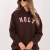 Brown Sweatshirt in Sweatshirts For Women with Cotton and Spandex