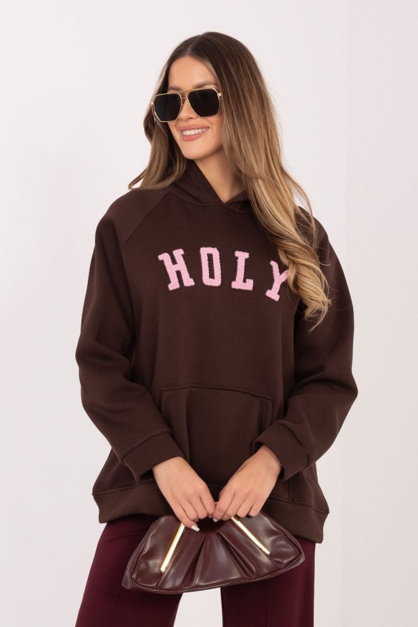 Brown Sweatshirt in Sweatshirts For Women with Cotton and Spandex