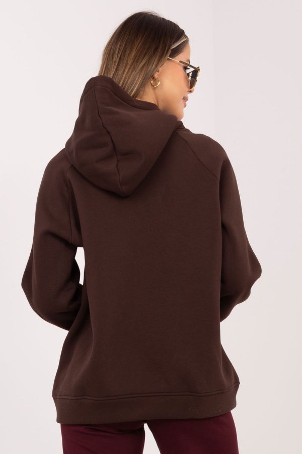Brown Sweatshirt in Sweatshirts For Women with Cotton and Spandex
