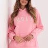 Pink Sweatshirt in Sweatshirts For Women with Cotton and Spandex