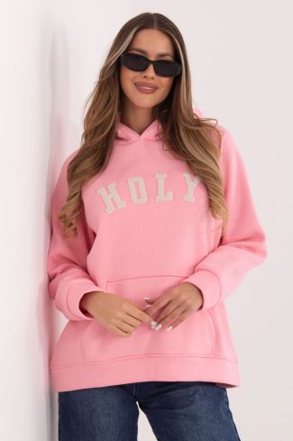 Pink Sweatshirt in Sweatshirts For Women with Cotton and Spandex
