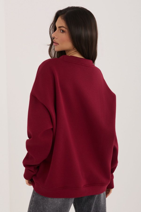 Red Sweatshirt in Sweatshirts For Women with Cotton and Spandex