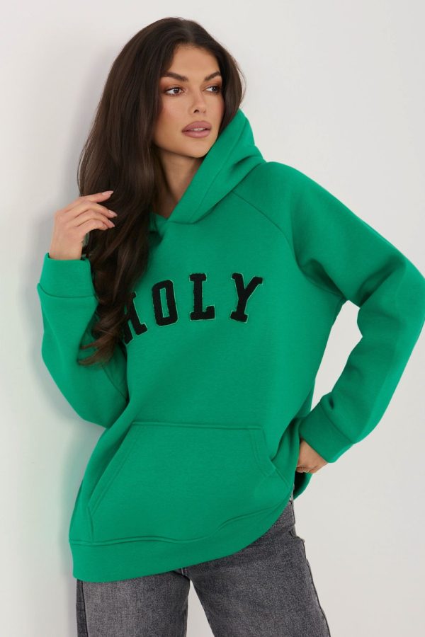 Green Sweatshirt in Sweatshirts For Women with Cotton and Spandex