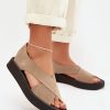1120240.jpg Beige Sandals.Fabric, Footbed and Platform Height