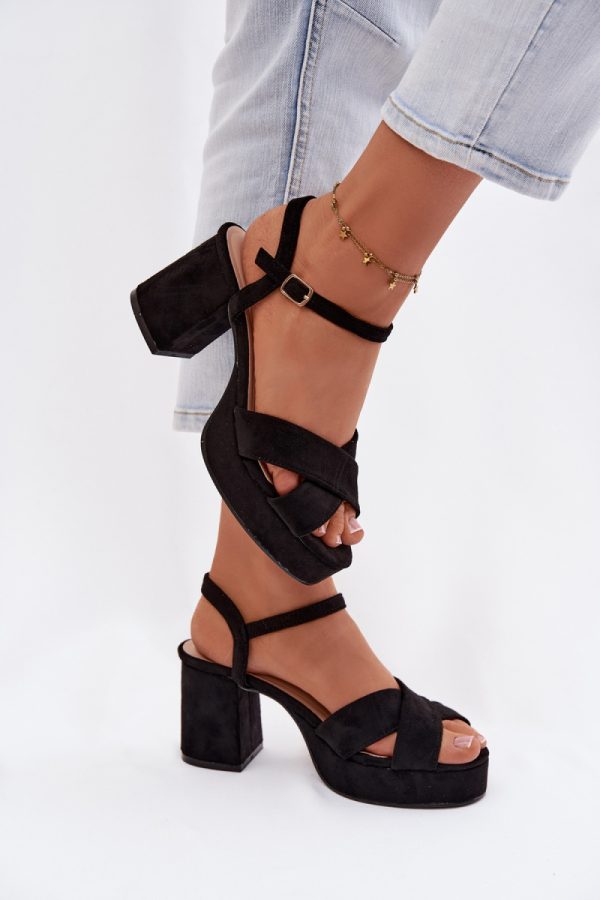 black Heel sandals model 226332 Step in style