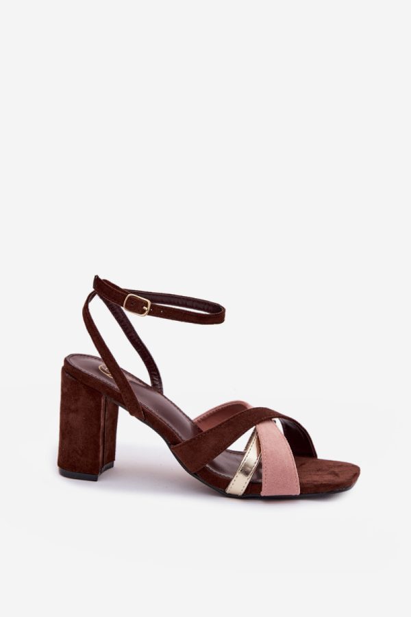 brown Heel sandals model 226335 Step in style