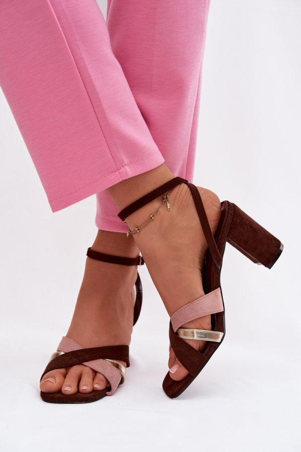 brown Heel sandals model 226335 Step in style