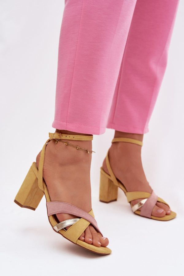yellow Heel sandals model 226336 Step in style