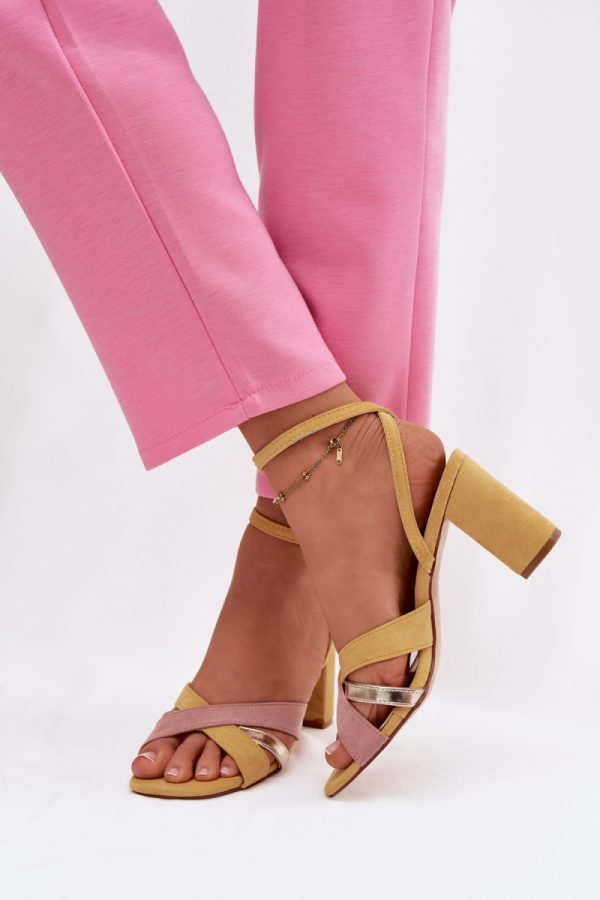 yellow Heel sandals model 226336 Step in style