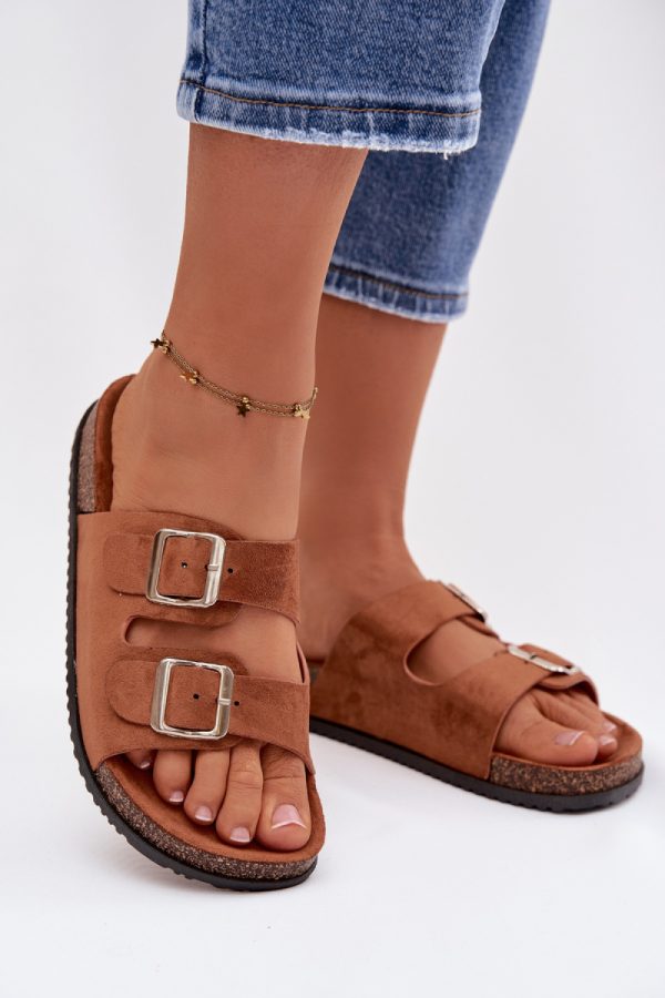 Brown Flip-flops in Sandals & Flip-Flops For Women with Fabric, Footbed and Sole Height