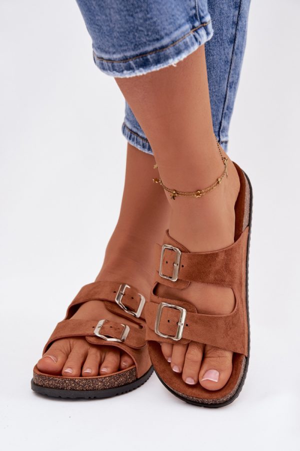 Brown Flip-flops in Sandals & Flip-Flops For Women with Fabric, Footbed and Sole Height