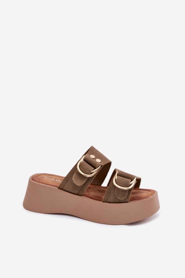 green Platform sandals model 226360 Step in style