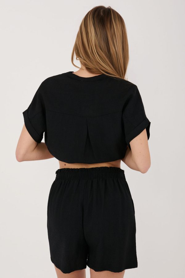 Black Shorts in Shorts For Women, Crop Pants with Polyamide and Viscose