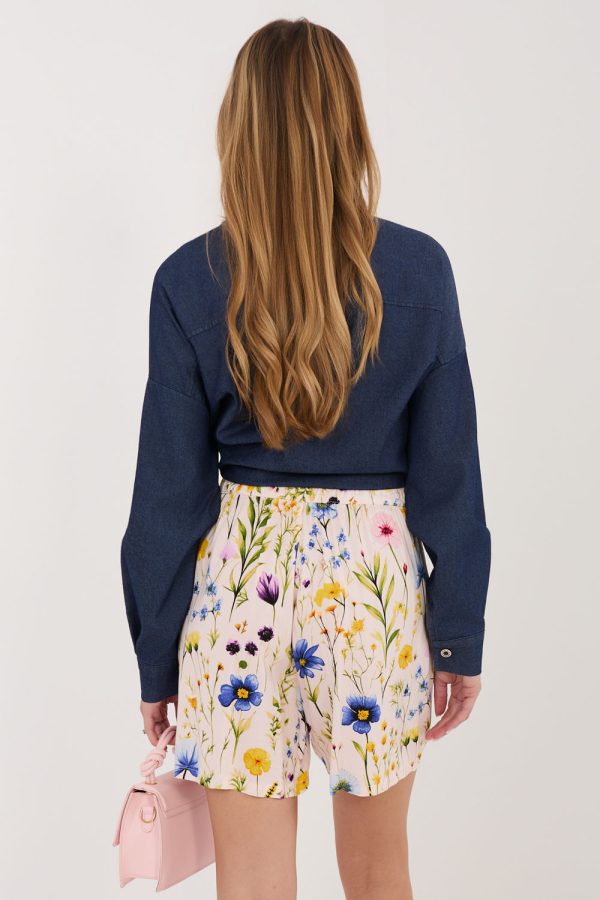 Pink Shorts in Shorts For Women, Crop Pants with Viscose