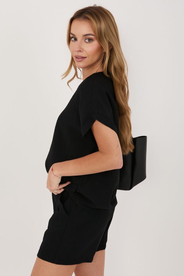 Black Blouse in Women`s Blouses, Tunics with Polyamide and Viscose