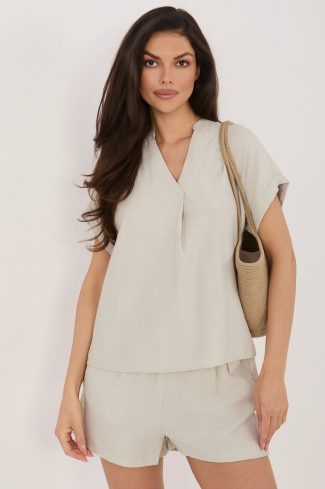 Beige Blouse in Women`s Blouses, Tunics with Polyamide and Viscose