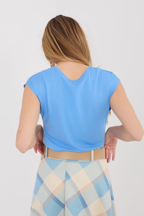 Blue T-shirt in Women`s Tops, T-shirts, Singlets with Cotton and Modal