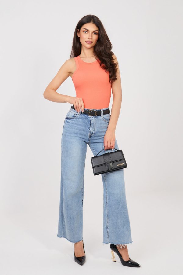 Orange Top in Undershirts / Tops with Cotton and Spandex