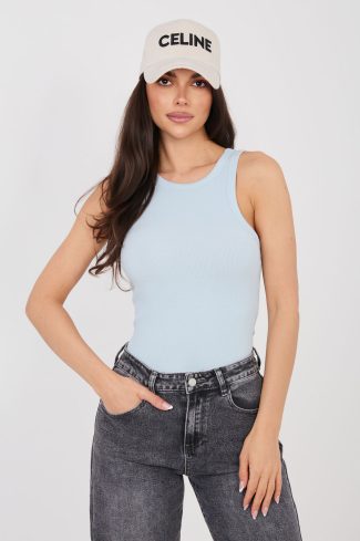 Blue Top in Undershirts / Tops with Cotton and Spandex