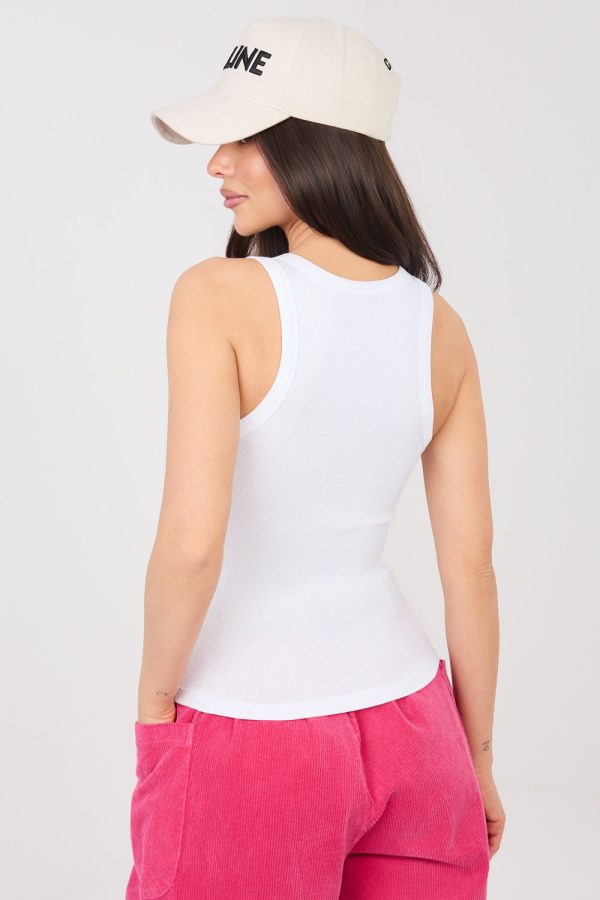 White Top in Undershirts / Tops with Cotton and Spandex