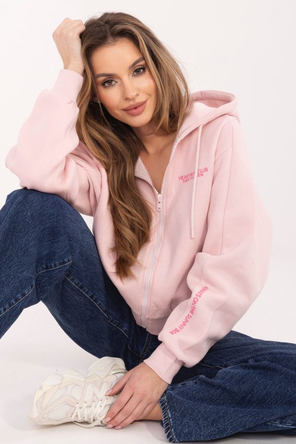 Pink Sweatshirt in Sweatshirts For Women with Cotton and Polyester