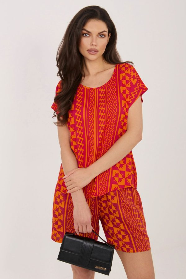 Orange Blouse in Women`s Blouses, Tunics with Viscose