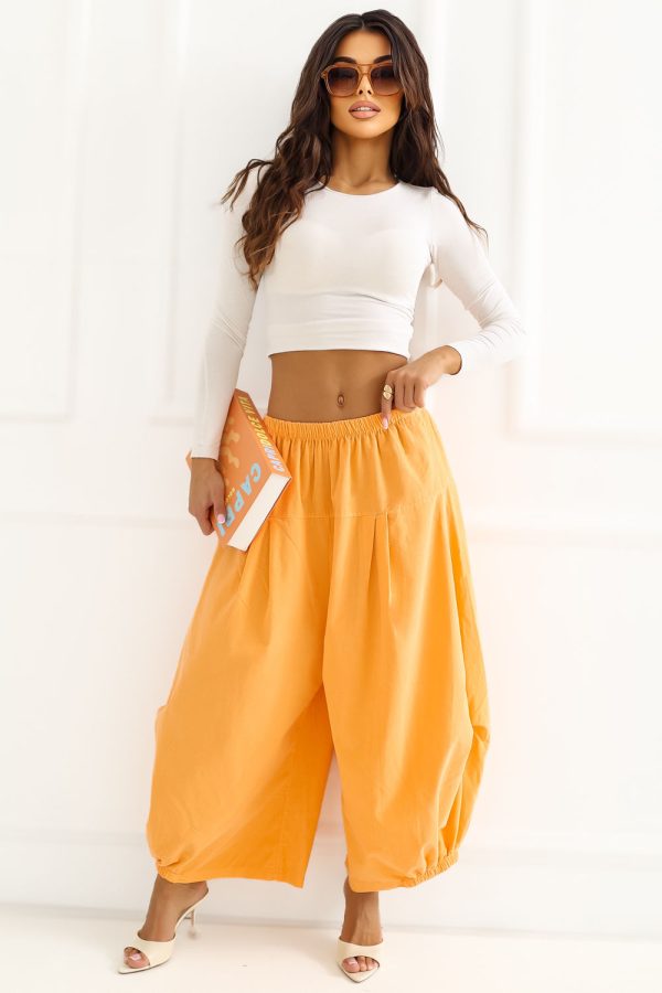 Orange Corduroy Trousers in Pants, Trousers, Shorts with Cotton