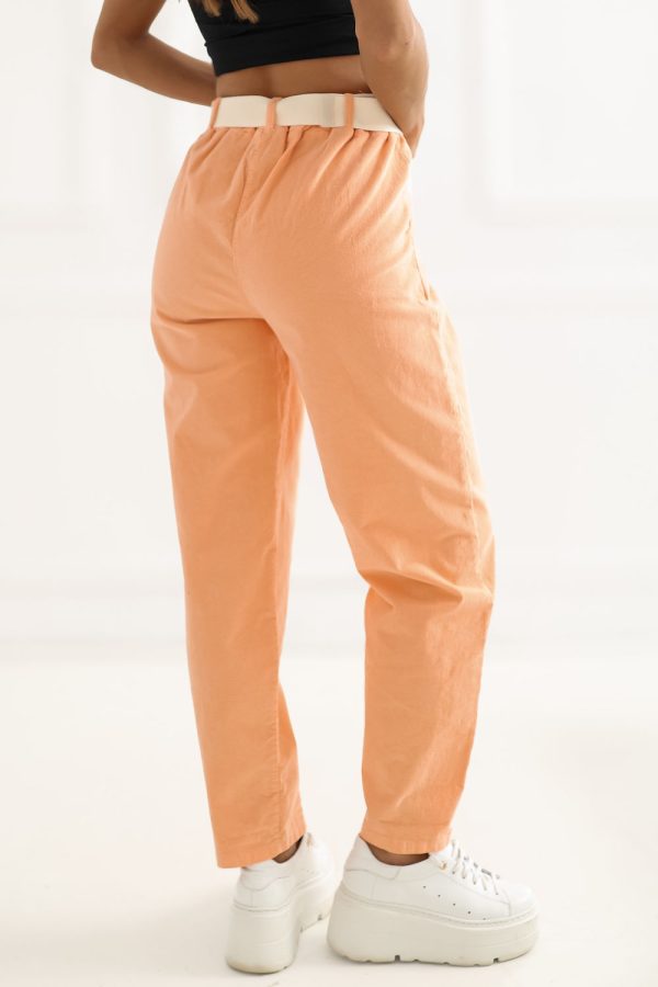 Orange Corduroy Trousers in Pants, Trousers, Shorts with Cotton and Spandex