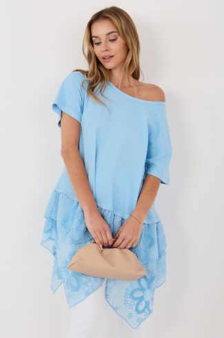 1120716 blue Blouse model 226468 Italy Moda